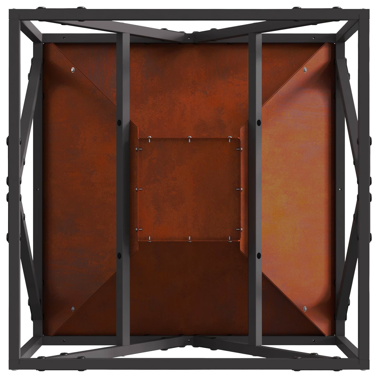 Feuerstelle Braun 50 x 50 x 35 cm Wetterfeststahl