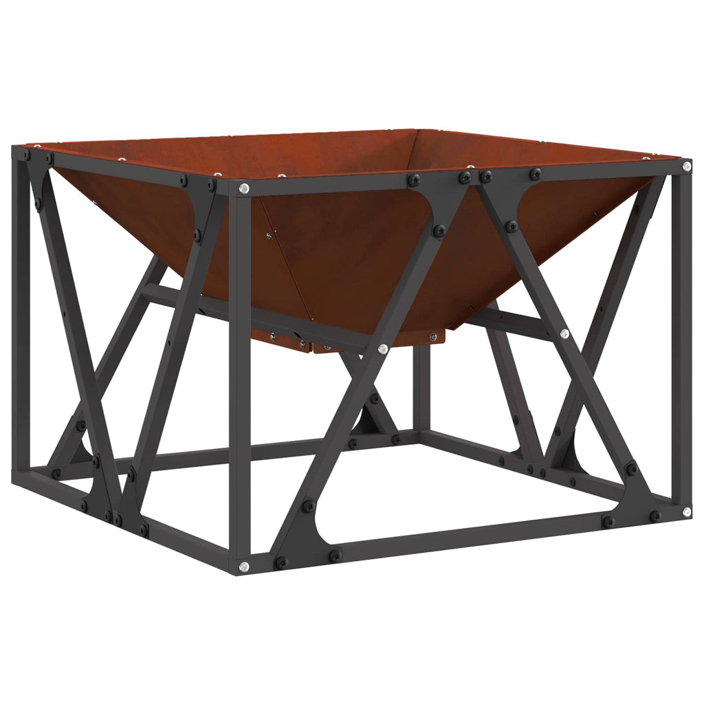 Feuerstelle Braun 50 x 50 x 35 cm Wetterfeststahl