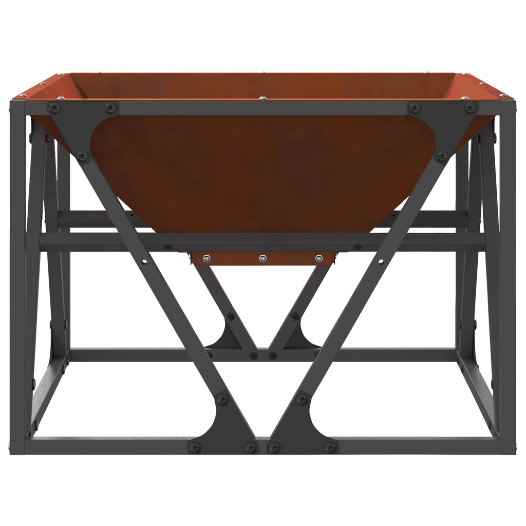 Feuerstelle Braun 50 x 50 x 35 cm Wetterfeststahl