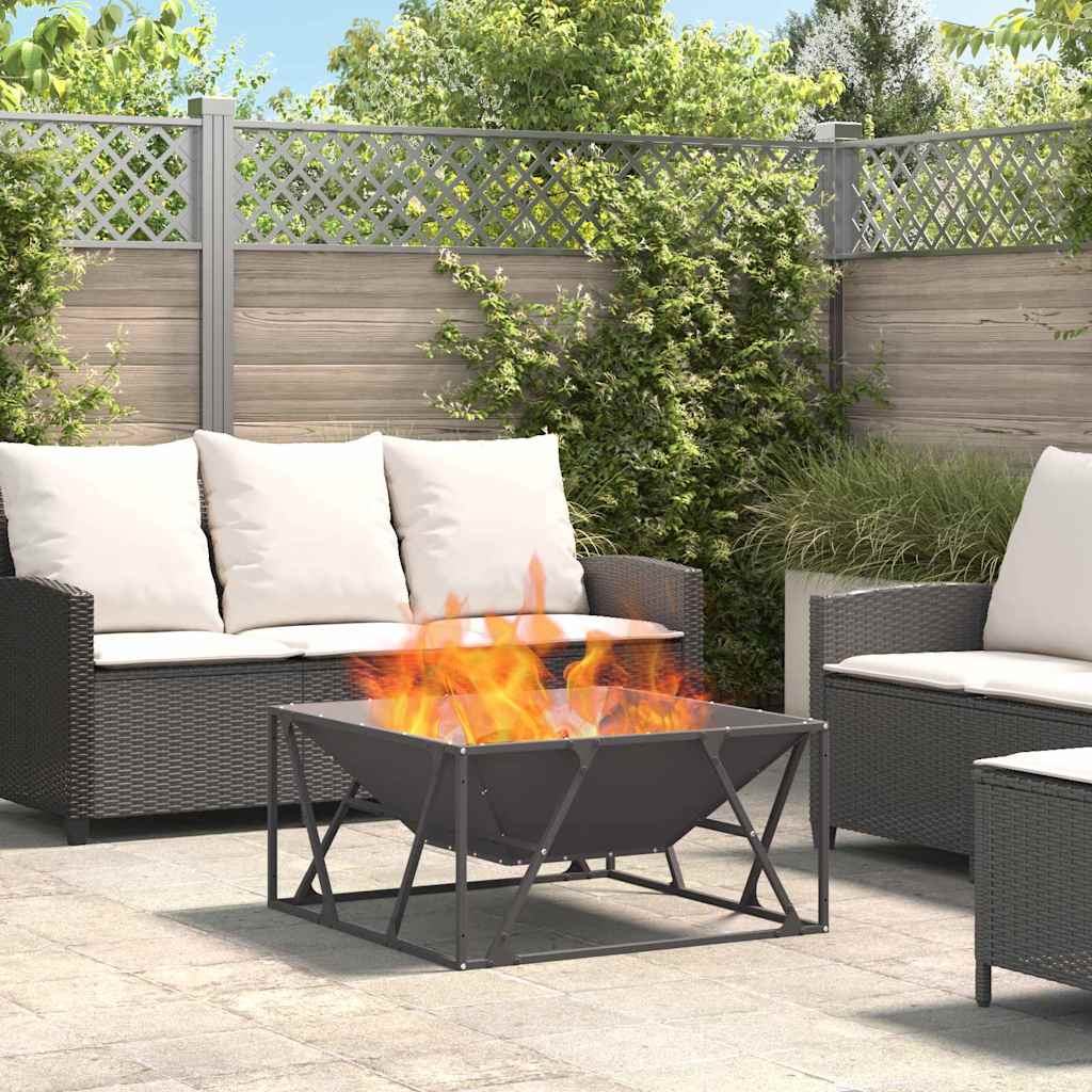Feuerstelle Schwarz 80 x 80 x 40 cm Stahl