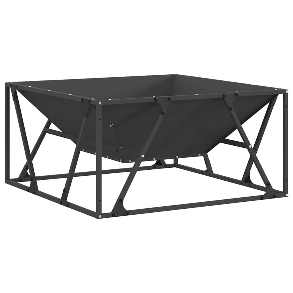 Feuerstelle Schwarz 80 x 80 x 40 cm Stahl