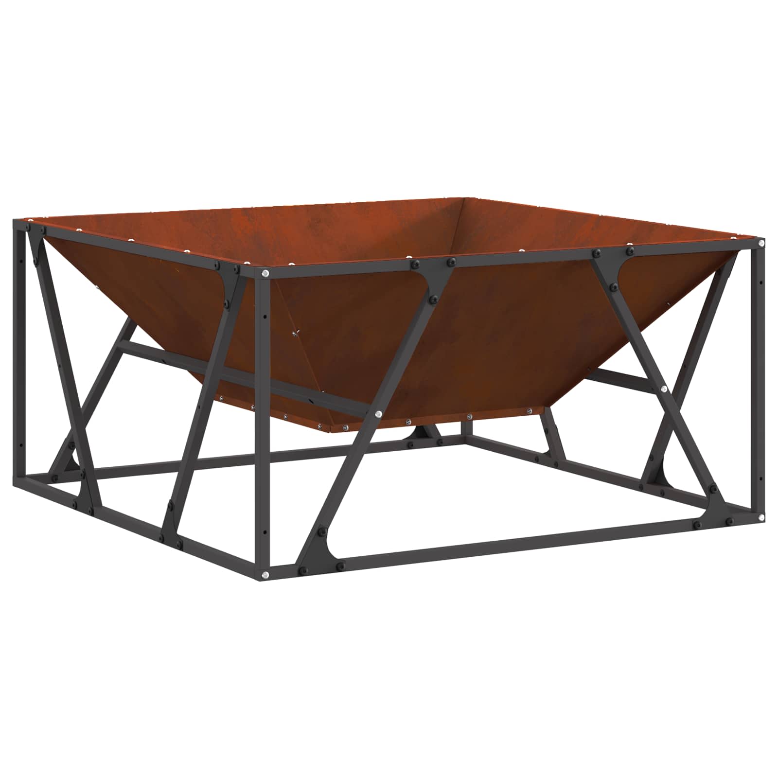 Feuerstelle Braun 80 x 80 x 40 cm Wetterfeststahl