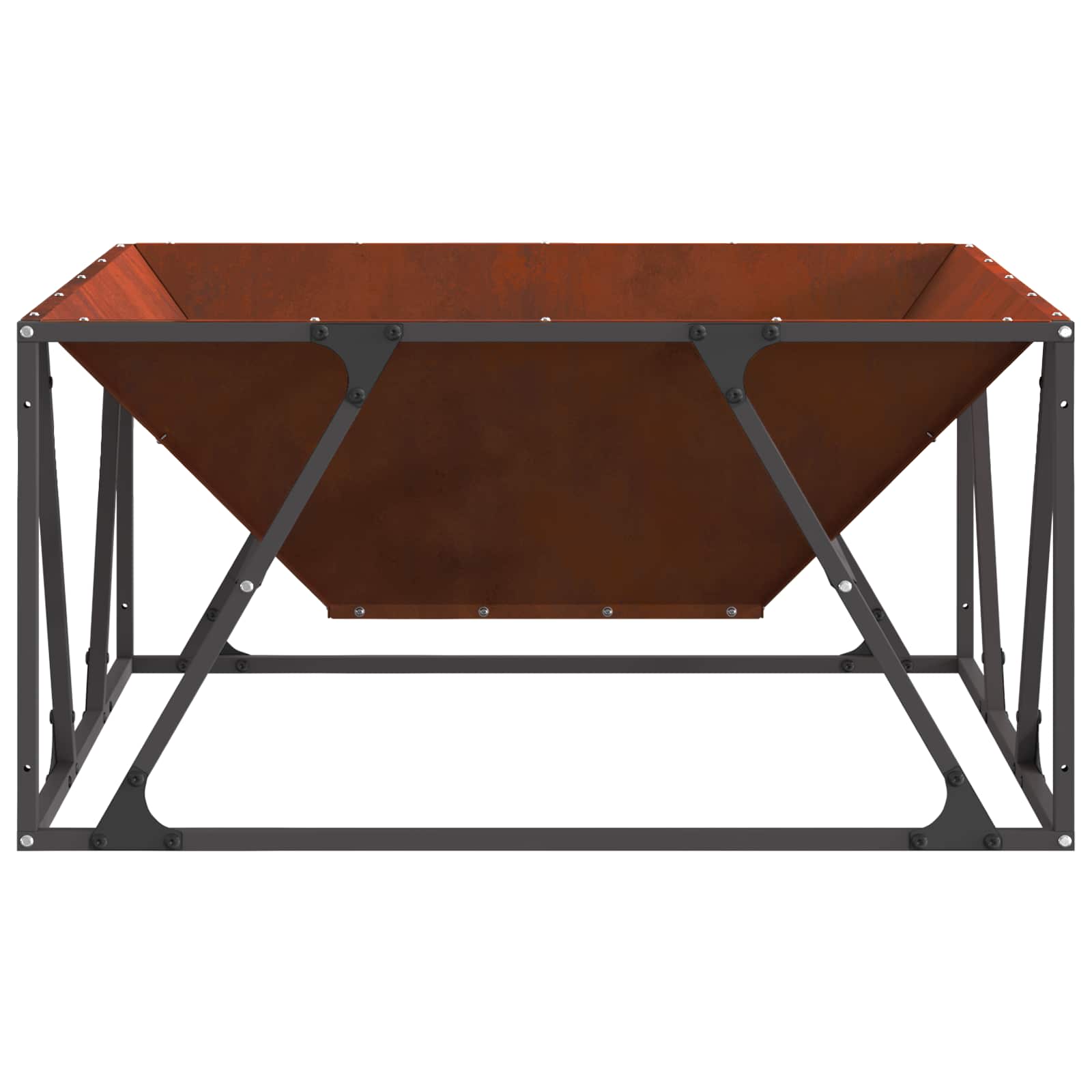 Feuerstelle Braun 80 x 80 x 40 cm Wetterfeststahl