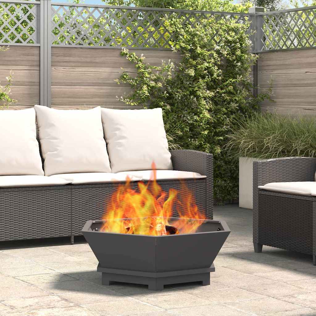 Feuerstelle Schwarz 75 x 75 x 28 cm Stahl