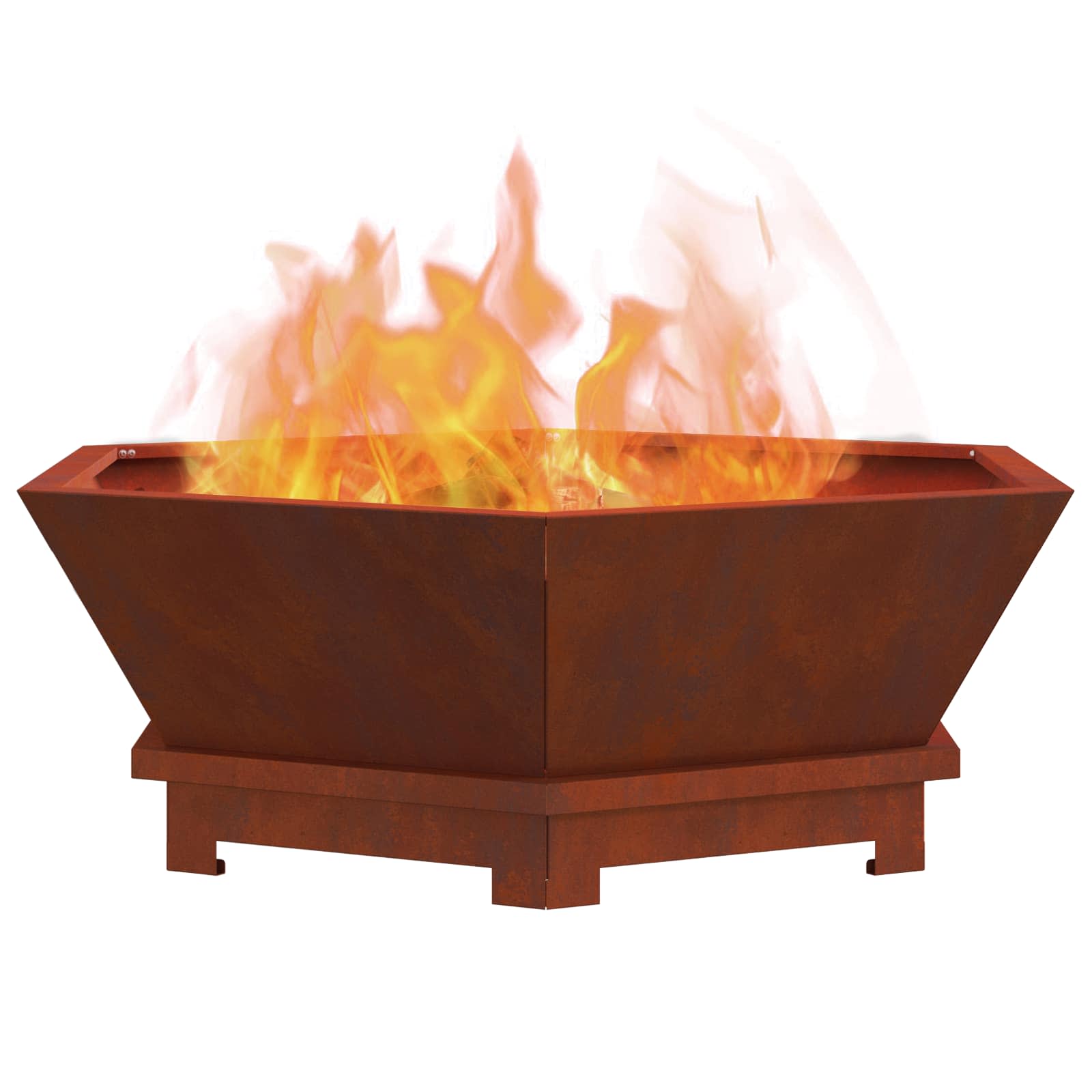 Feuerstelle Braun 75 x 75 x 28 cm Wetterfeststahl