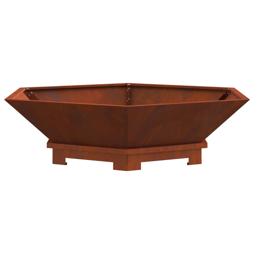 Feuerstelle Braun 100 x 100 x 28 cm Wetterfeststahl