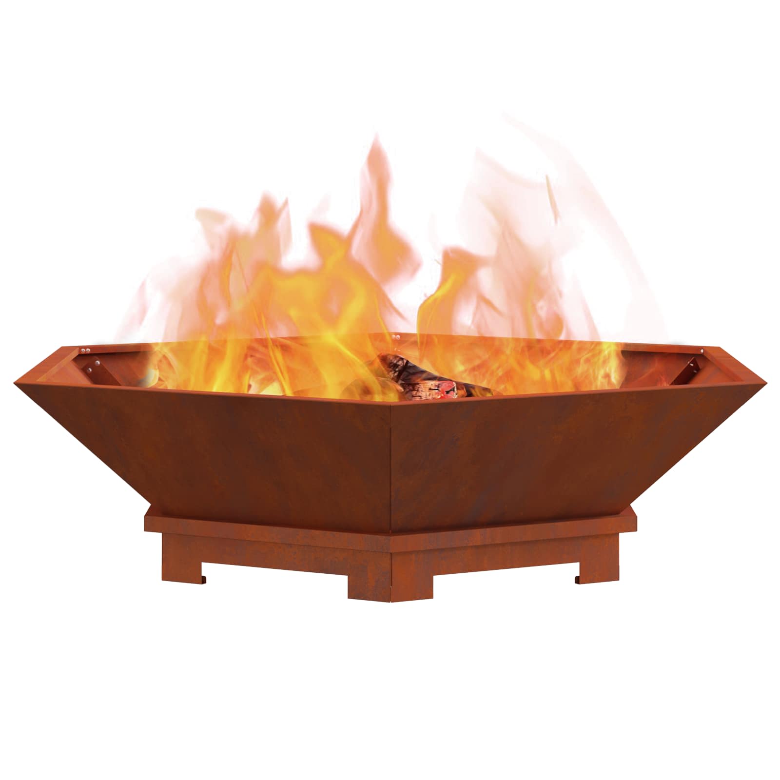 Feuerstelle Braun 100 x 100 x 28 cm Wetterfeststahl