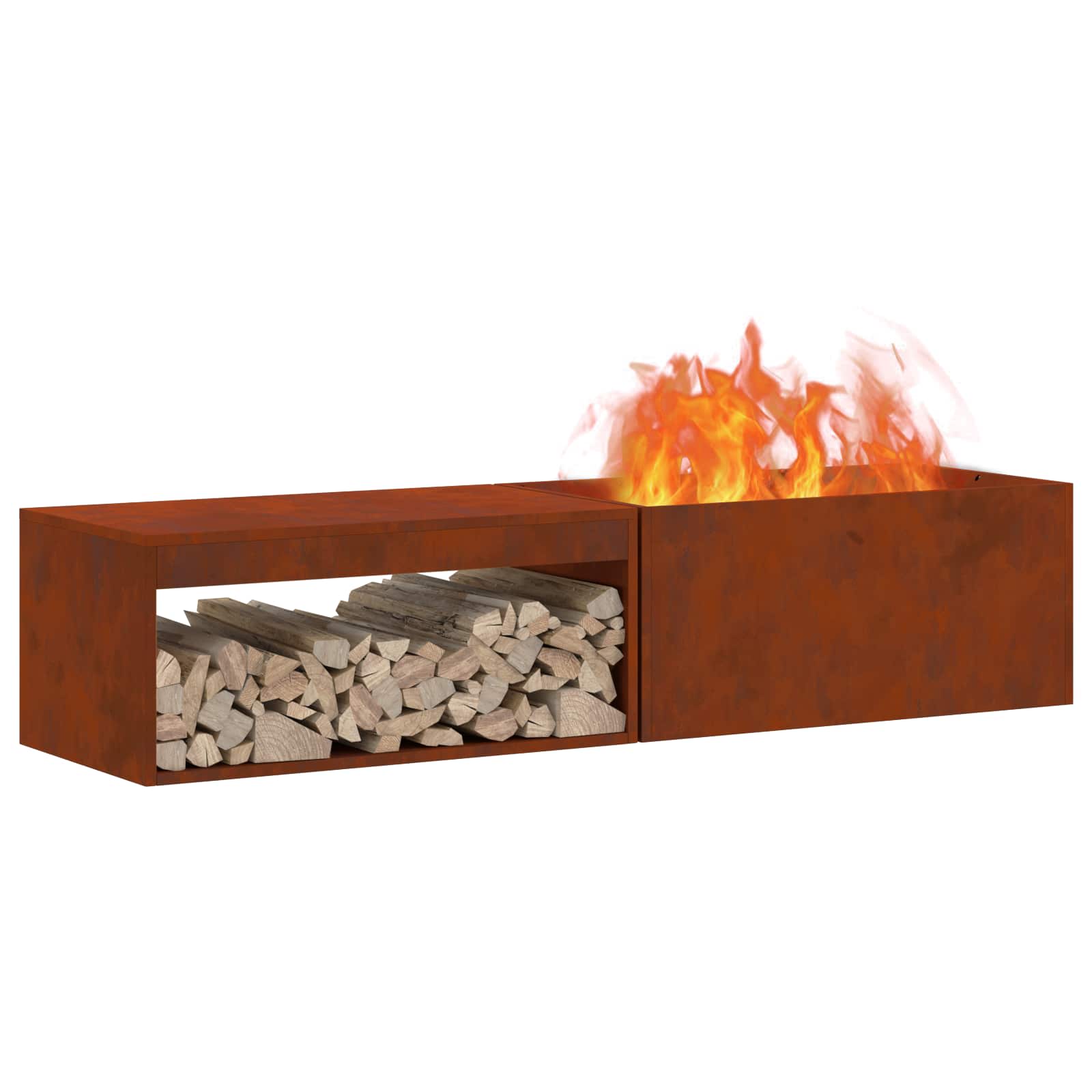 Feuerstelle Braun 160 x 45 x 35 cm Stahl