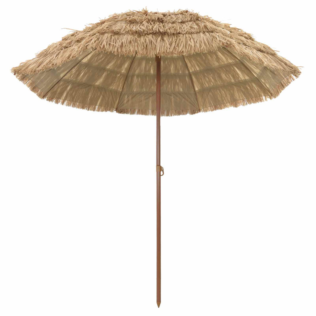 Strandparasol Natur 205 x 205 x 210 cm Polyester und Stahl