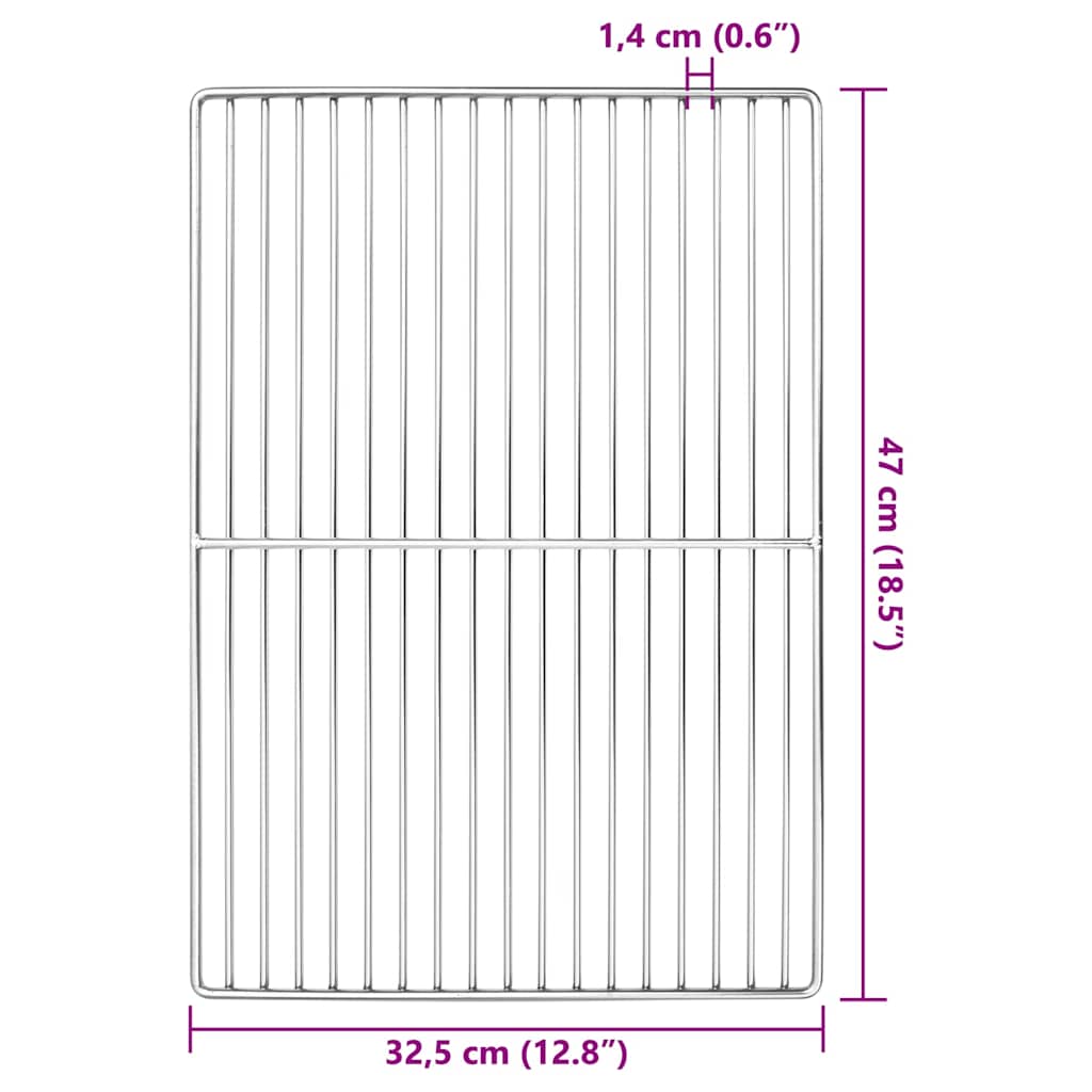 Grillrost Silber 47 x 32,5 cm Edelstahl