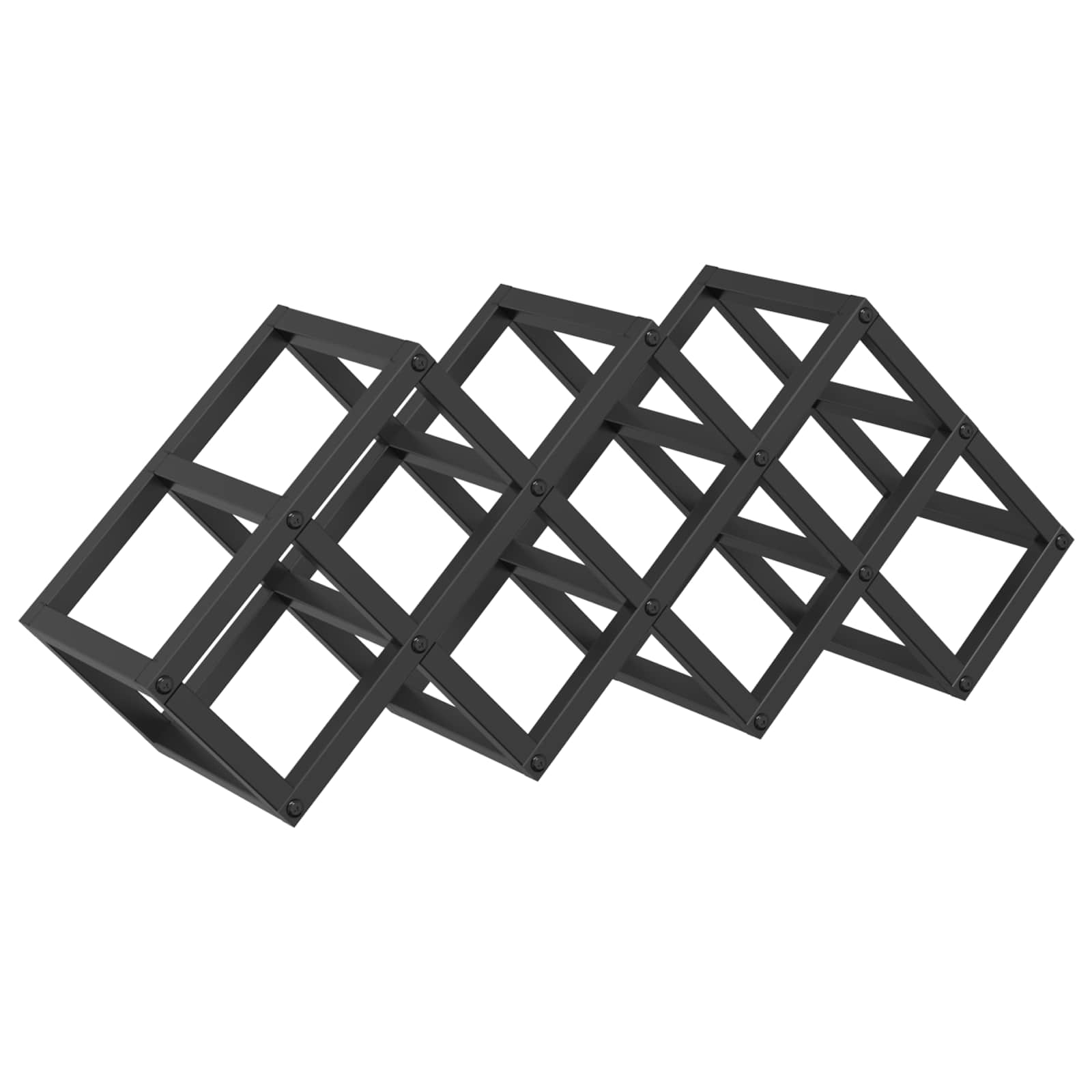 Weinregal Schwarz Eichen-Optik 63 x 16,5 x 25 cm
