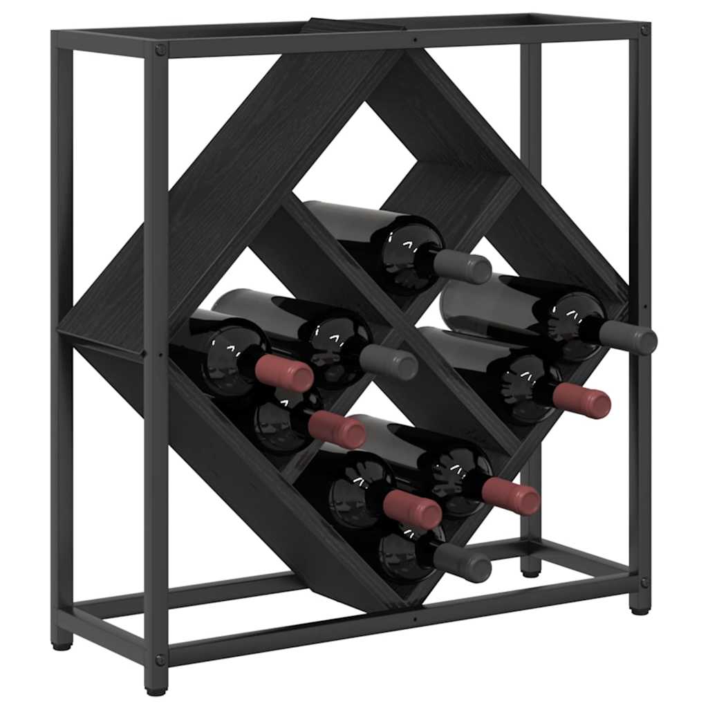 Weinregal Schwarz Eichen-Optik 51 x 18 x 52,5 cm Holzwerkstoff