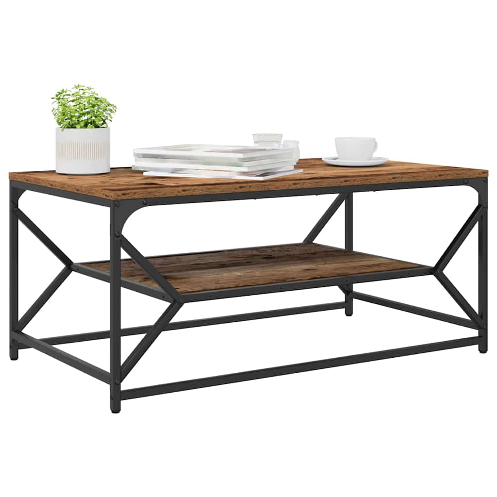 Couchtisch Altholz 90 x 50 x 40 cm Ingenieure Holz und Stahl