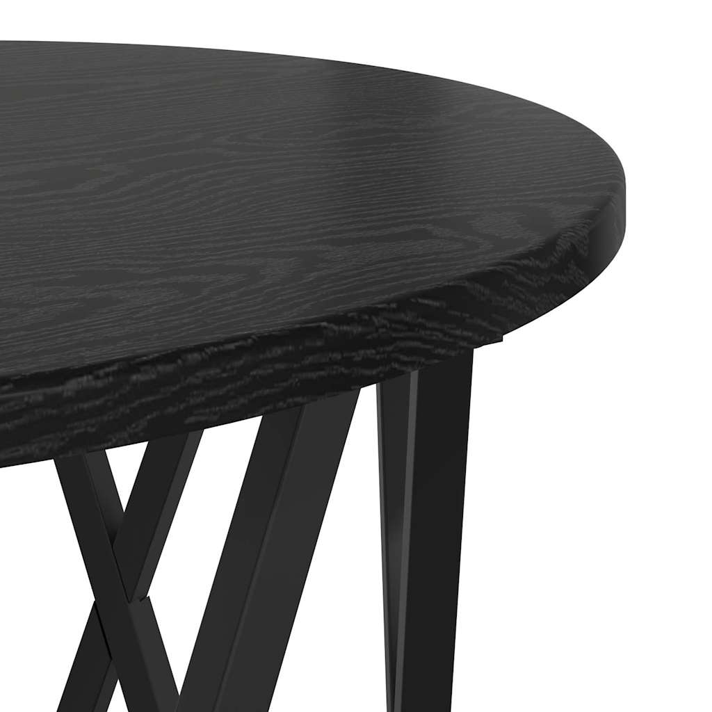 Beistelltisch 2 pcs Schwarz Eichen-Optik