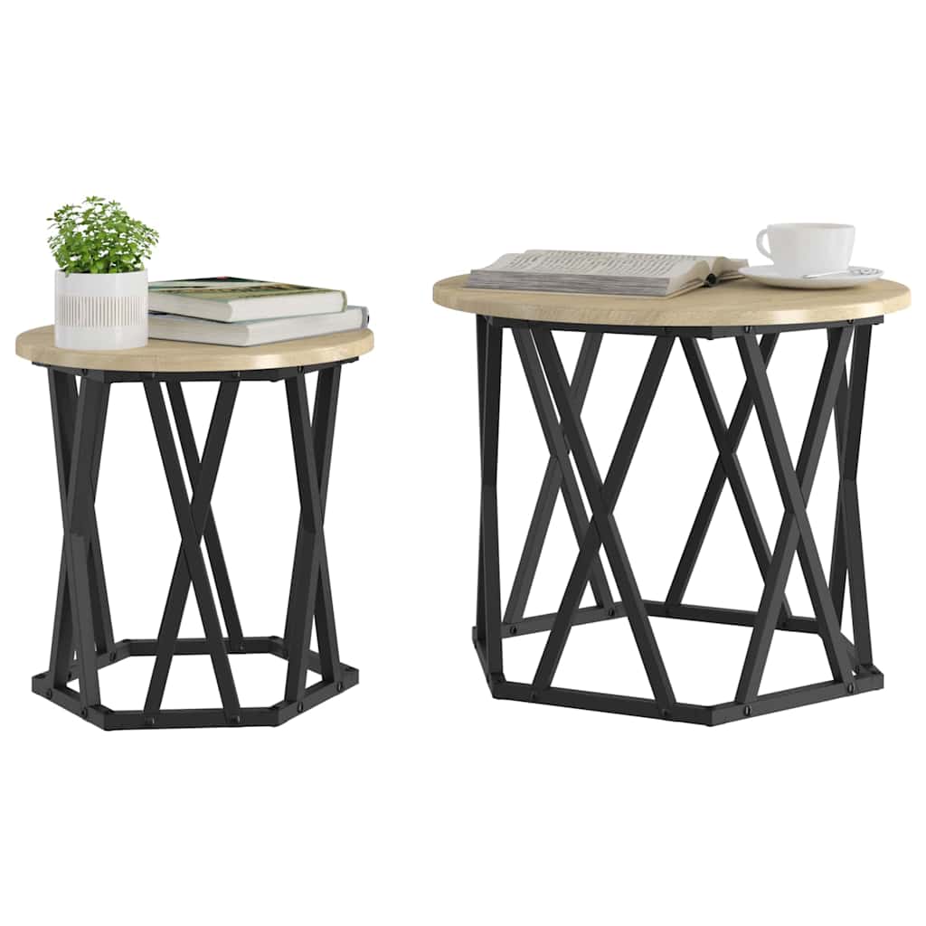 Beistelltisch 2 pcs Sonoma-Eiche Ingenieure Holz und Stahl