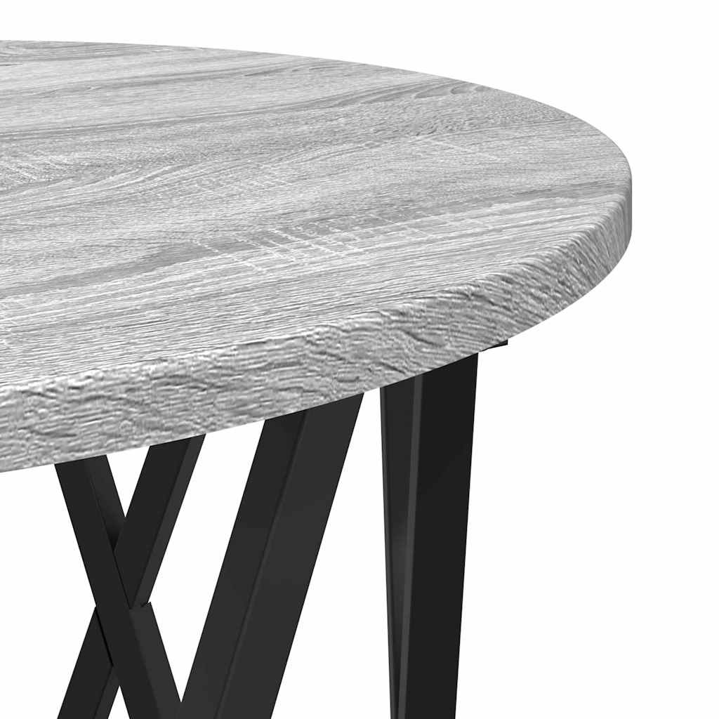 Beistelltisch 2 pcs Graues Sonoma Ingenieure Holz und Stahl