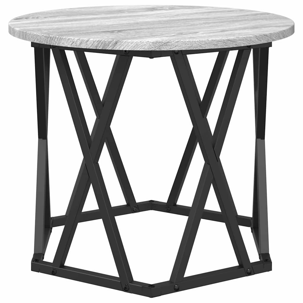Beistelltisch 2 pcs Graues Sonoma Ingenieure Holz und Stahl