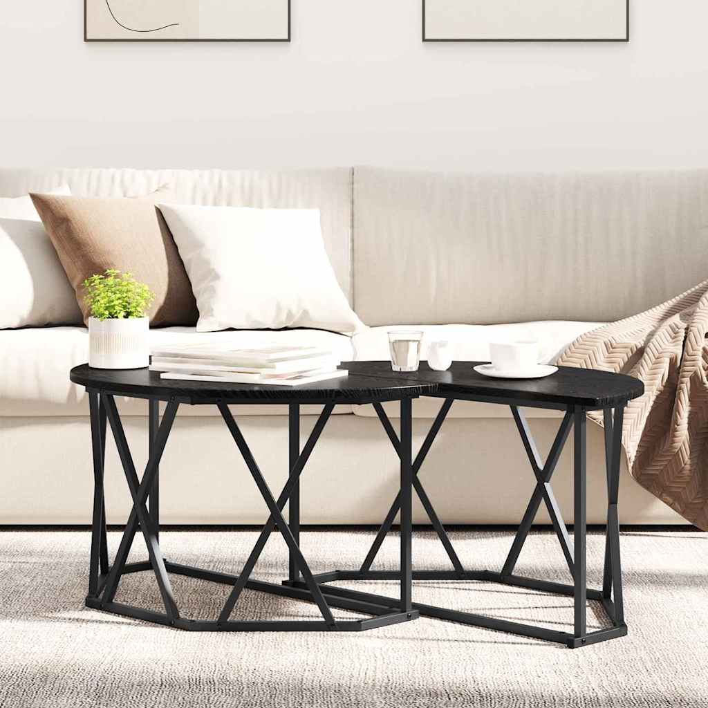 Couchtisch Schwarz Eichen-Optik 80 x 80 x 42 cm