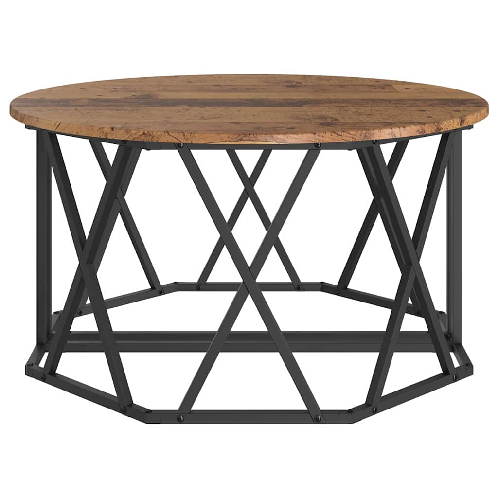 Couchtisch Altholz 80 x 80 x 42 cm Ingenieure Holz und Stahl