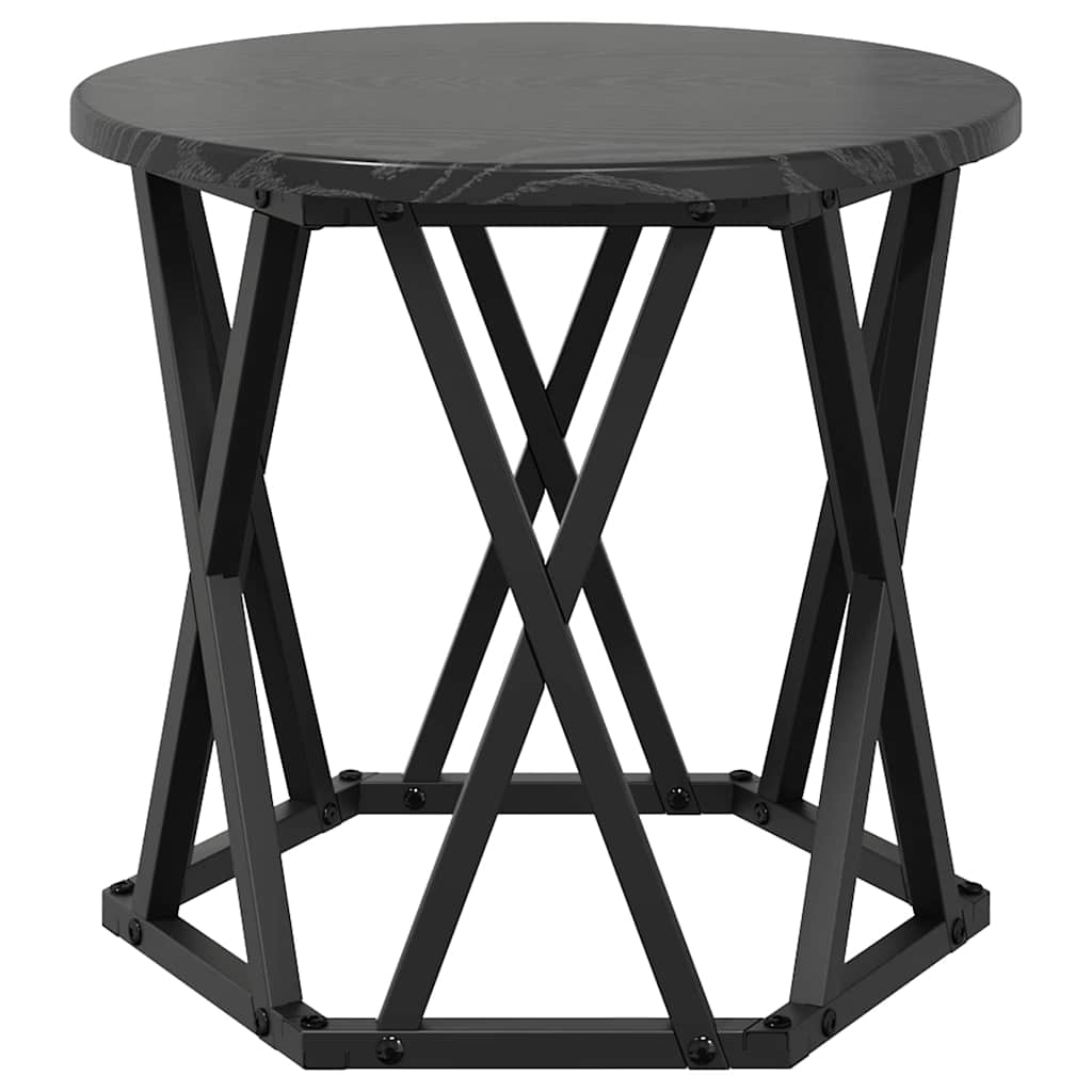 Nesting Beistelltisch 3 pcs Schwarz Eichen-Optik