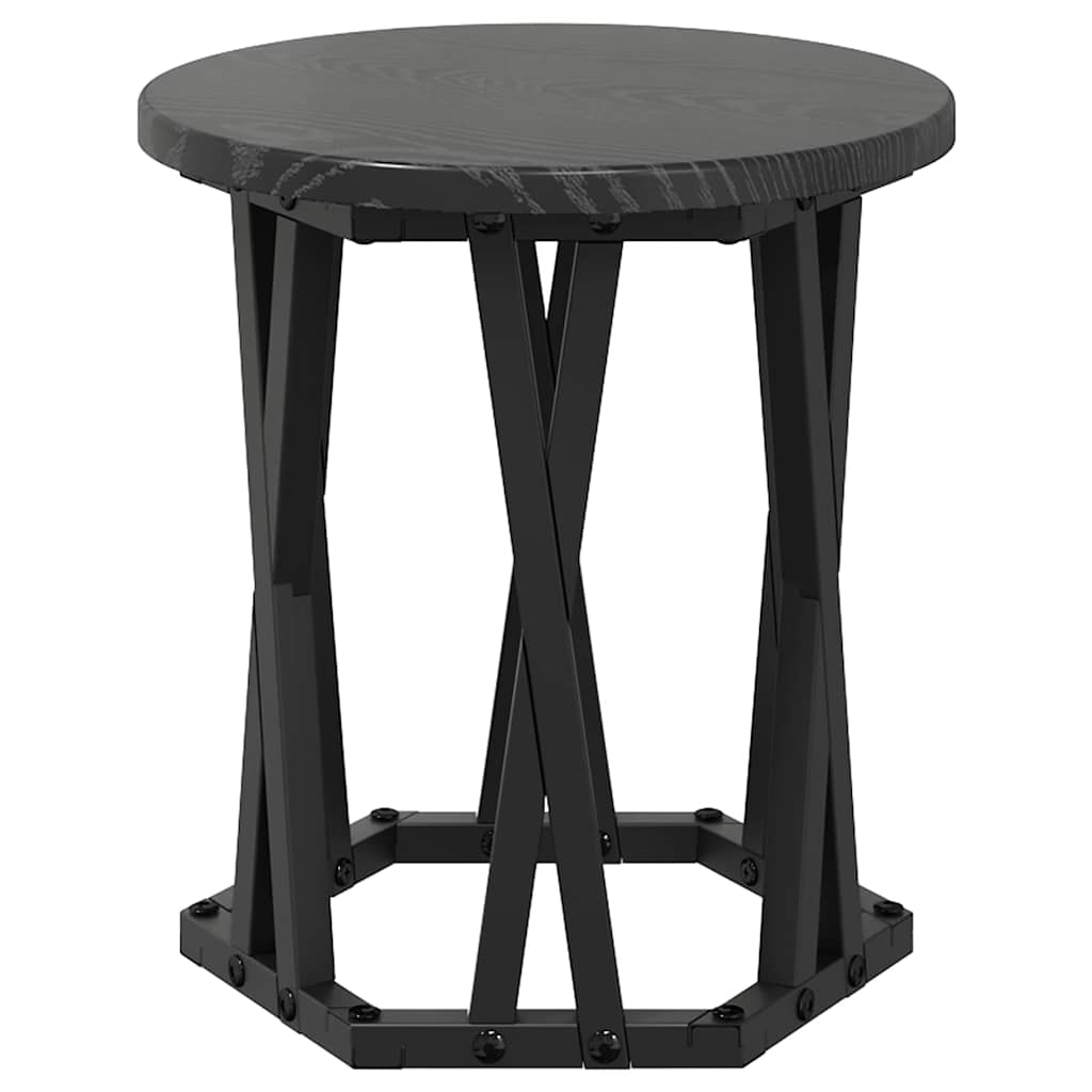 Nesting Beistelltisch 3 pcs Schwarz Eichen-Optik