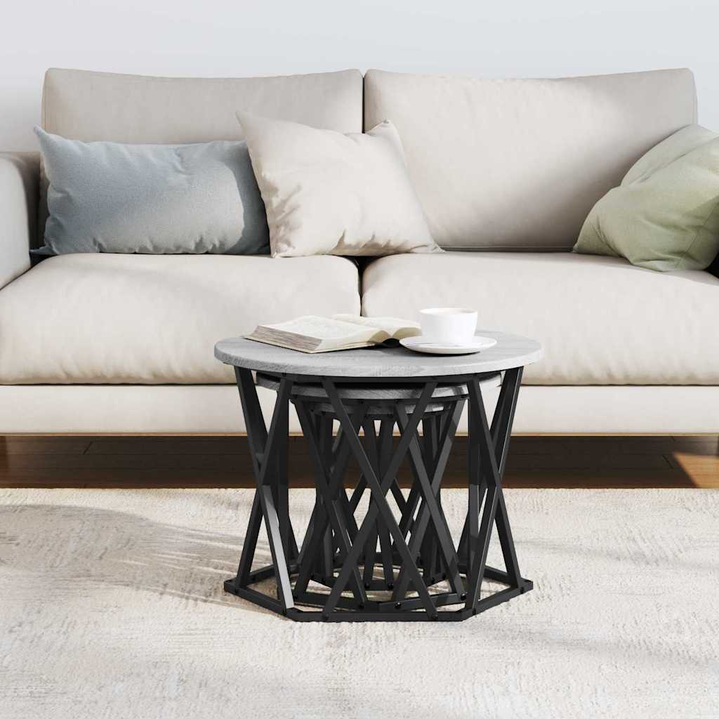 Nesting Beistelltisch 3 pcs Graues Sonoma