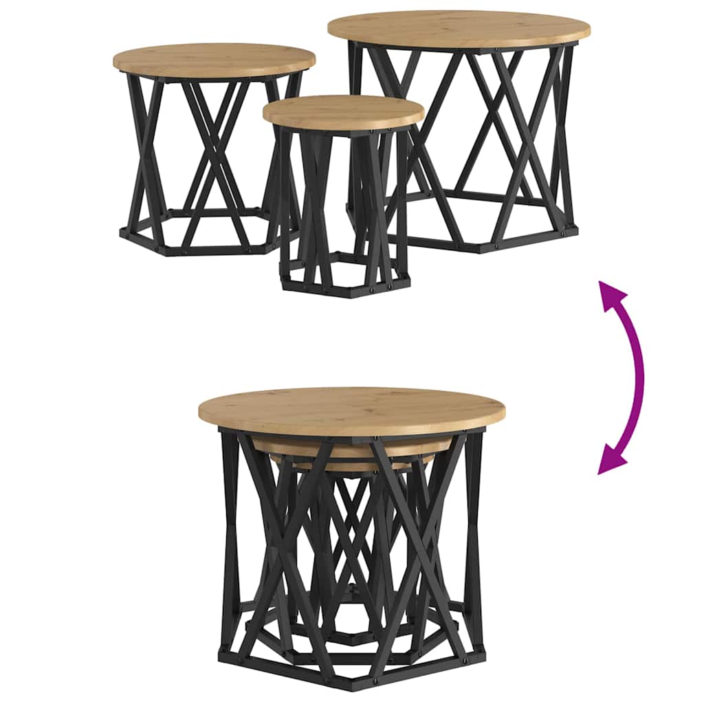Nesting Beistelltisch 3 pcs Artisan-Eiche