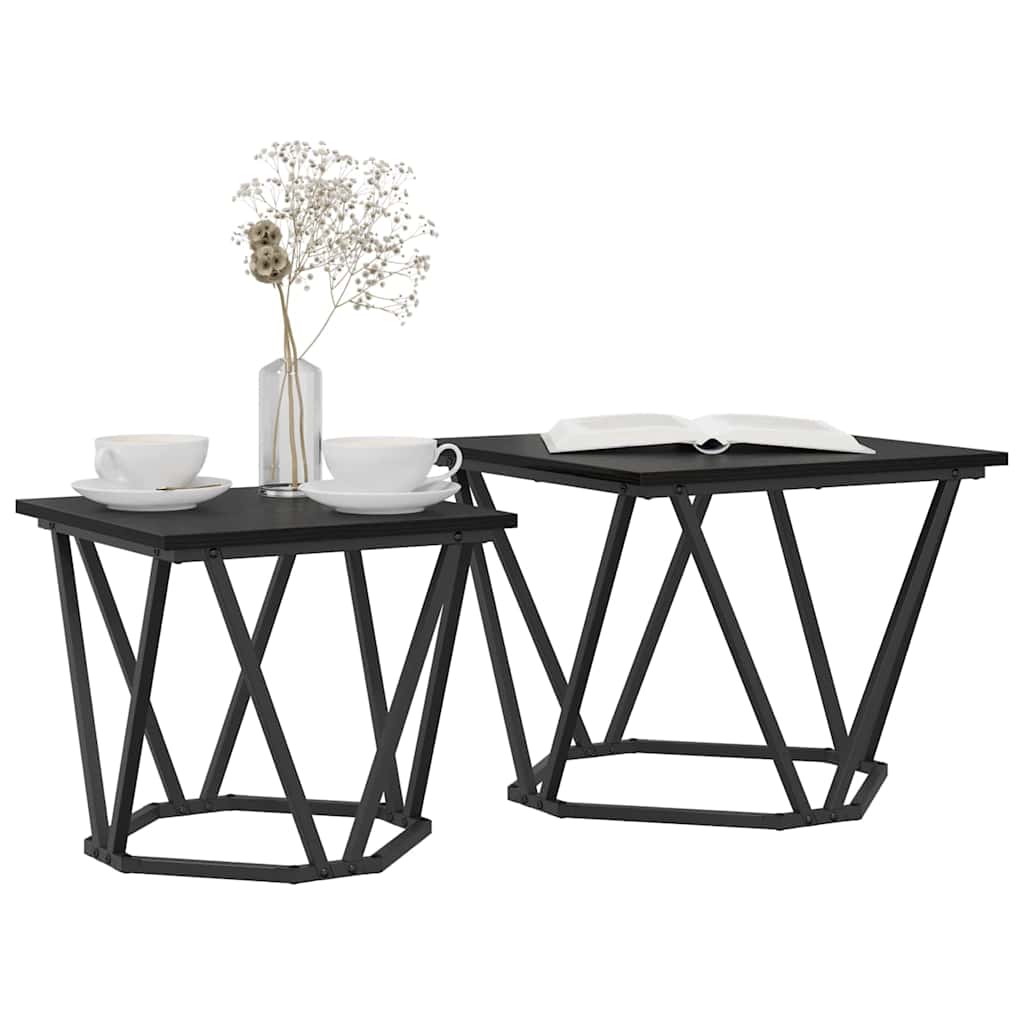Beistelltisch-Set 2 pcs Schwarze Eiche 50 x 50 x 40 cm