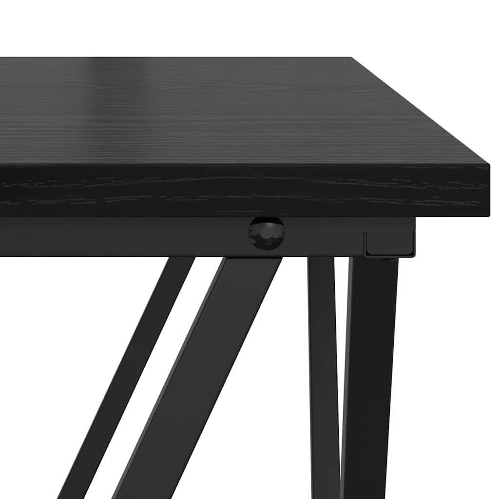 Couchtisch 3 pcs Schwarz Eichen-Optik Ingenieure Holz und Stahl