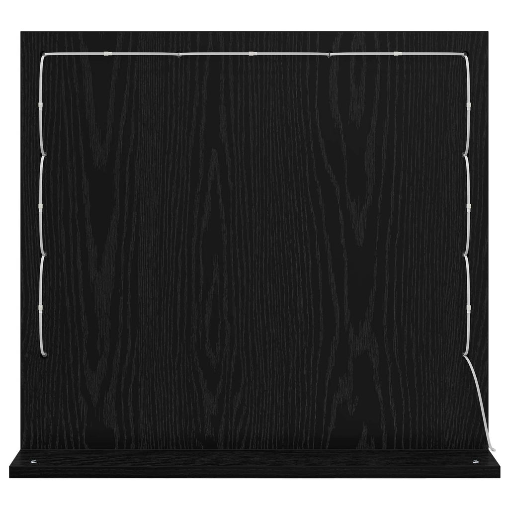 Waschtischspiegel Schwarz Eichen-Optik 60 x 55 x 18 cm