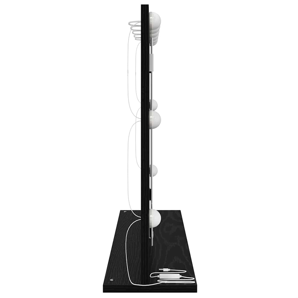 Waschtischspiegel Schwarz Eichen-Optik 80 x 15 x 18 cm