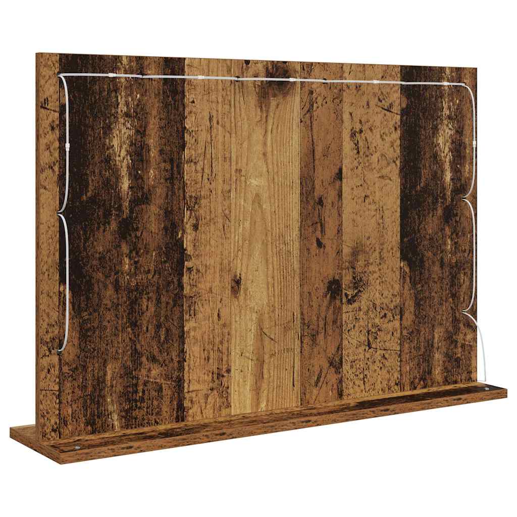 Waschtischspiegel Rechtwinklig Altholz 80 x 55 x 18 cm