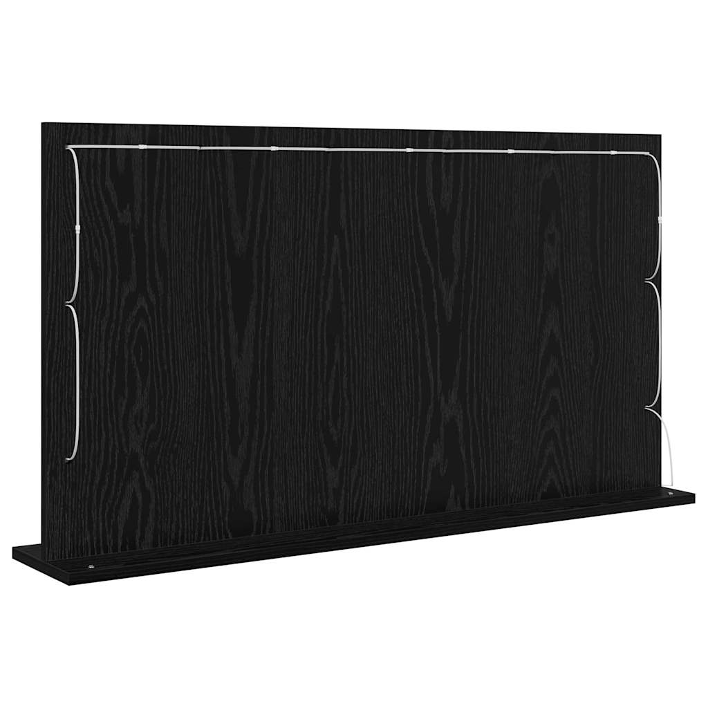 Waschtischspiegel Schwarz Eichen-Optik 100 x 55 x 18 cm