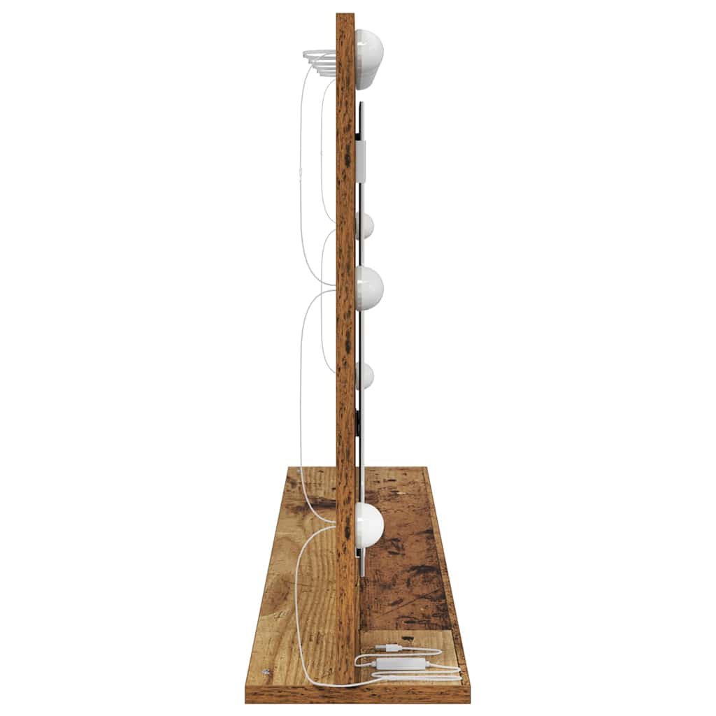 Waschtischspiegel Rechtwinklig Altholz 100 x 55 x 18 cm