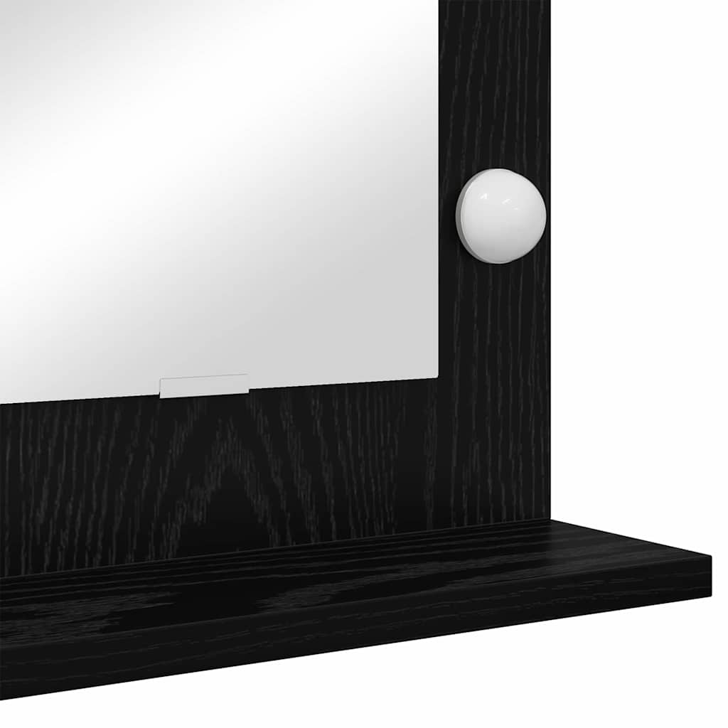 Waschtischspiegel Schwarz Eichen-Optik 60 x 45 x 18 cm