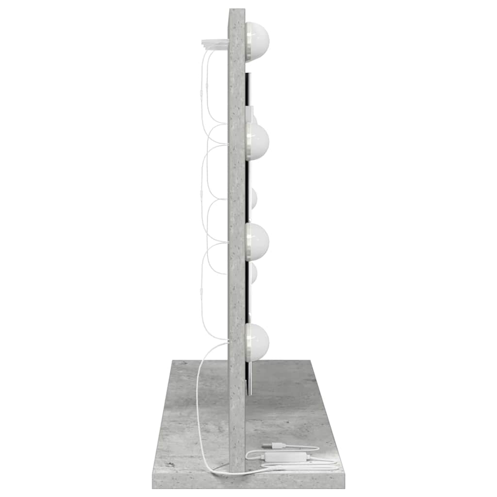 Waschtischspiegel Rechtwinklig Beton Grau 60 x 45 x 18 cm
