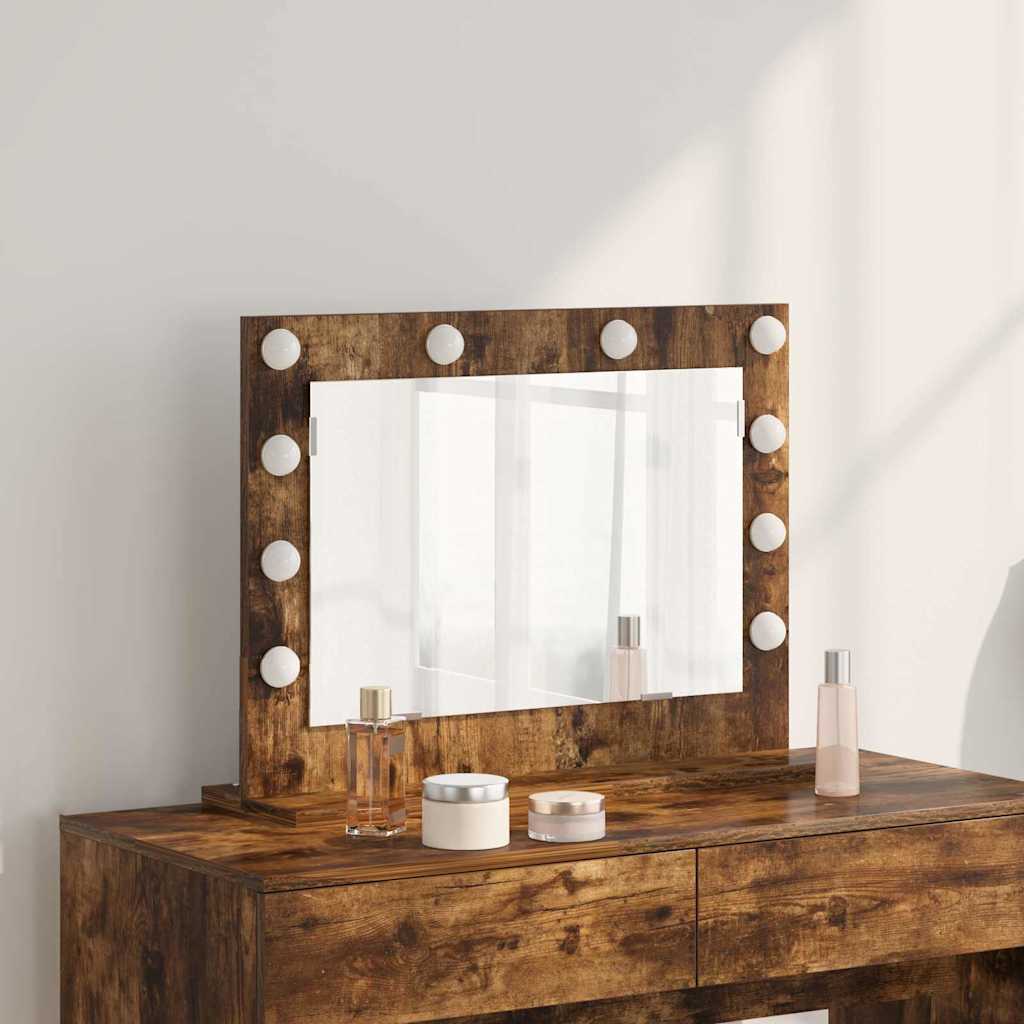 Waschtischspiegel mit Spiegel Geräucherte Eiche 60 x 45 x 18 cm