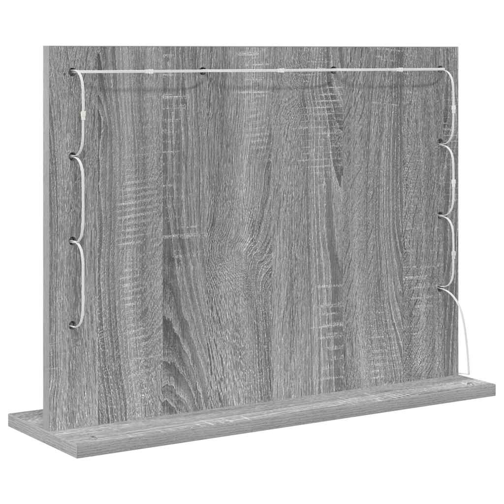 Waschtischspiegel Rechtwinklig Graues Sonoma 60 x 45 x 18 cm