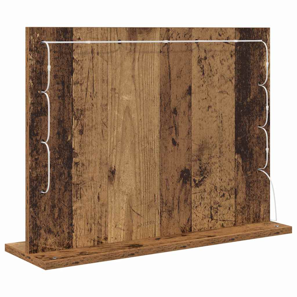 Waschtischspiegel Rechtwinklig Altholz 60 x 45 x 18 cm