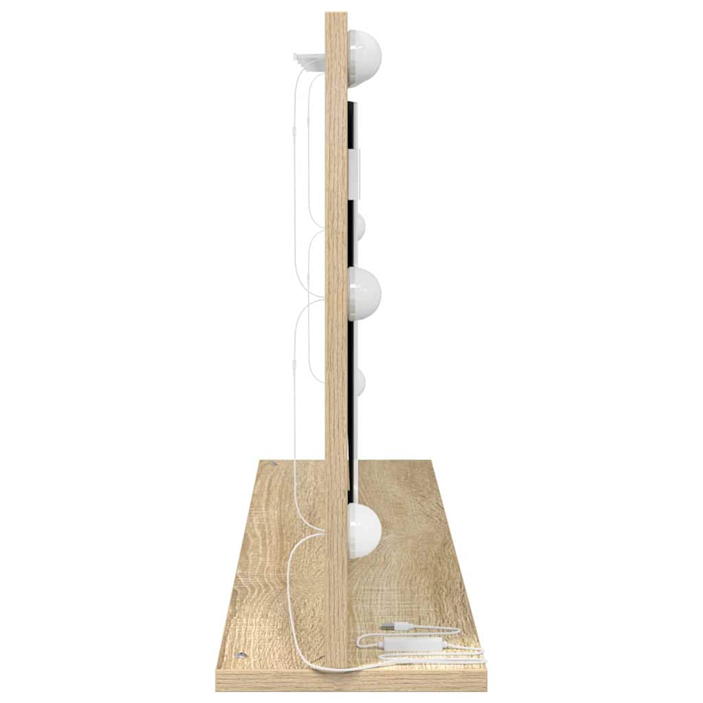 Waschtischspiegel Rechtwinklig Sonoma-Eiche 80 x 45 x 18 cm