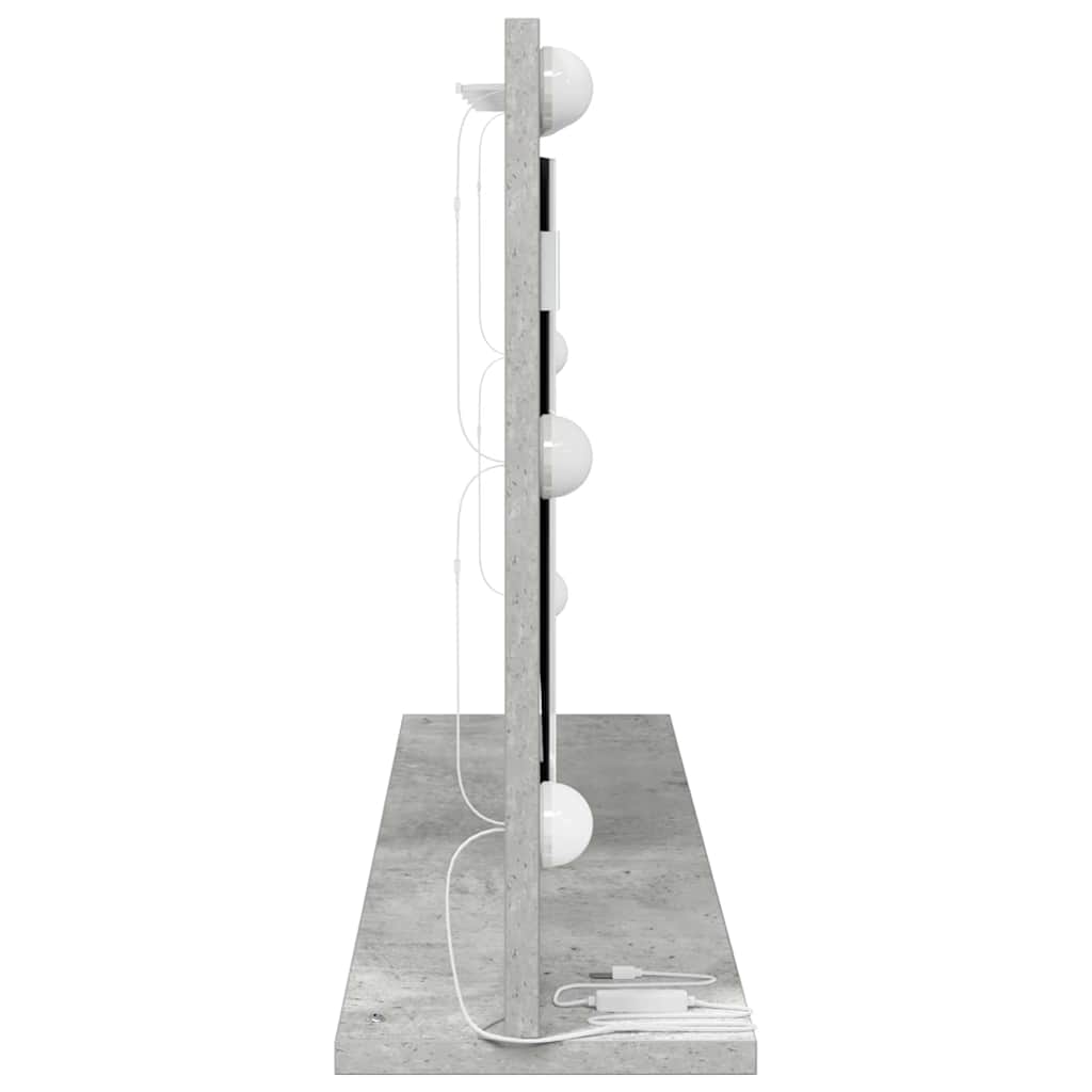 Waschtischspiegel Rechtwinklig Beton Grau 80 x 45 x 18 cm
