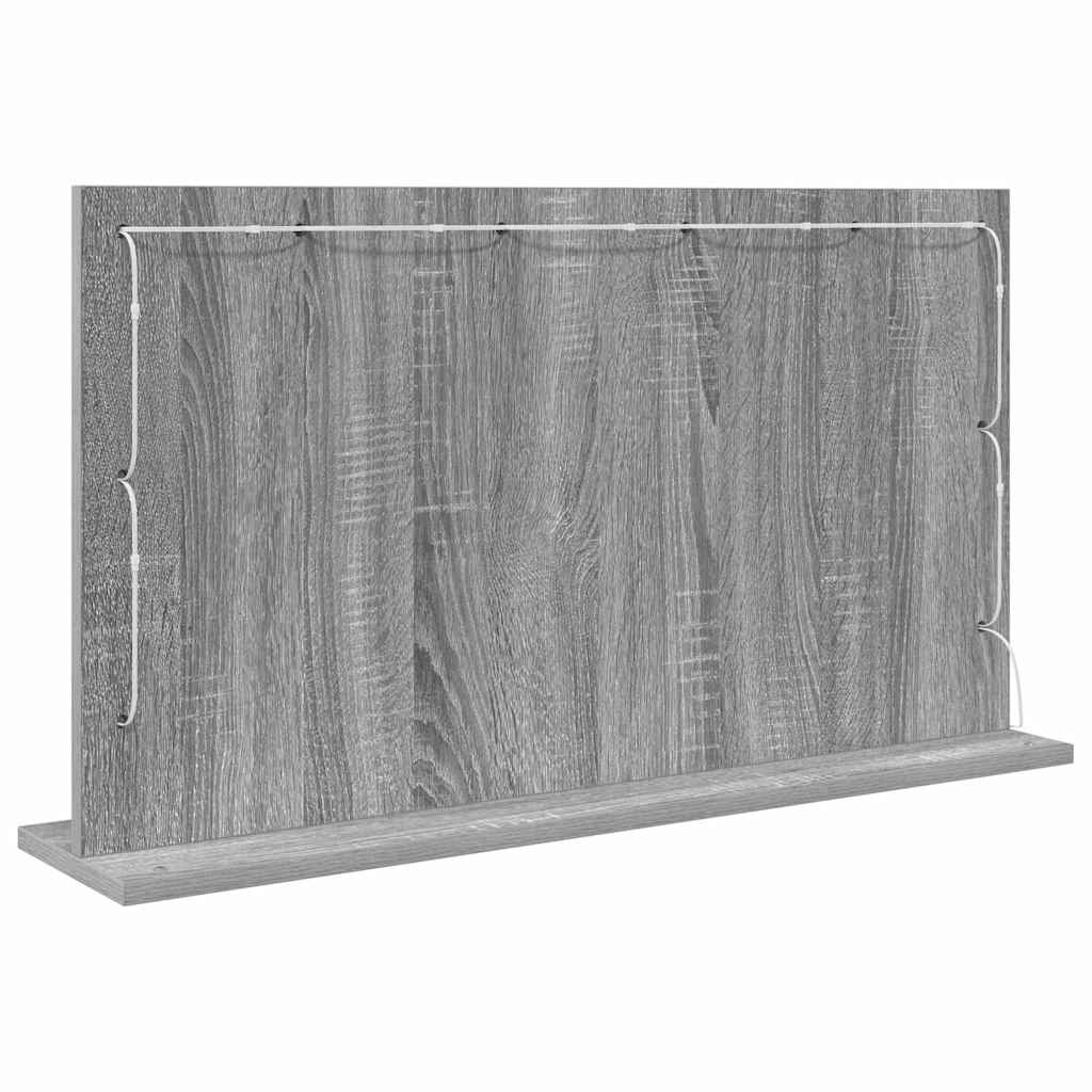 Waschtischspiegel Rechtwinklig Graues Sonoma 80 x 45 x 18 cm