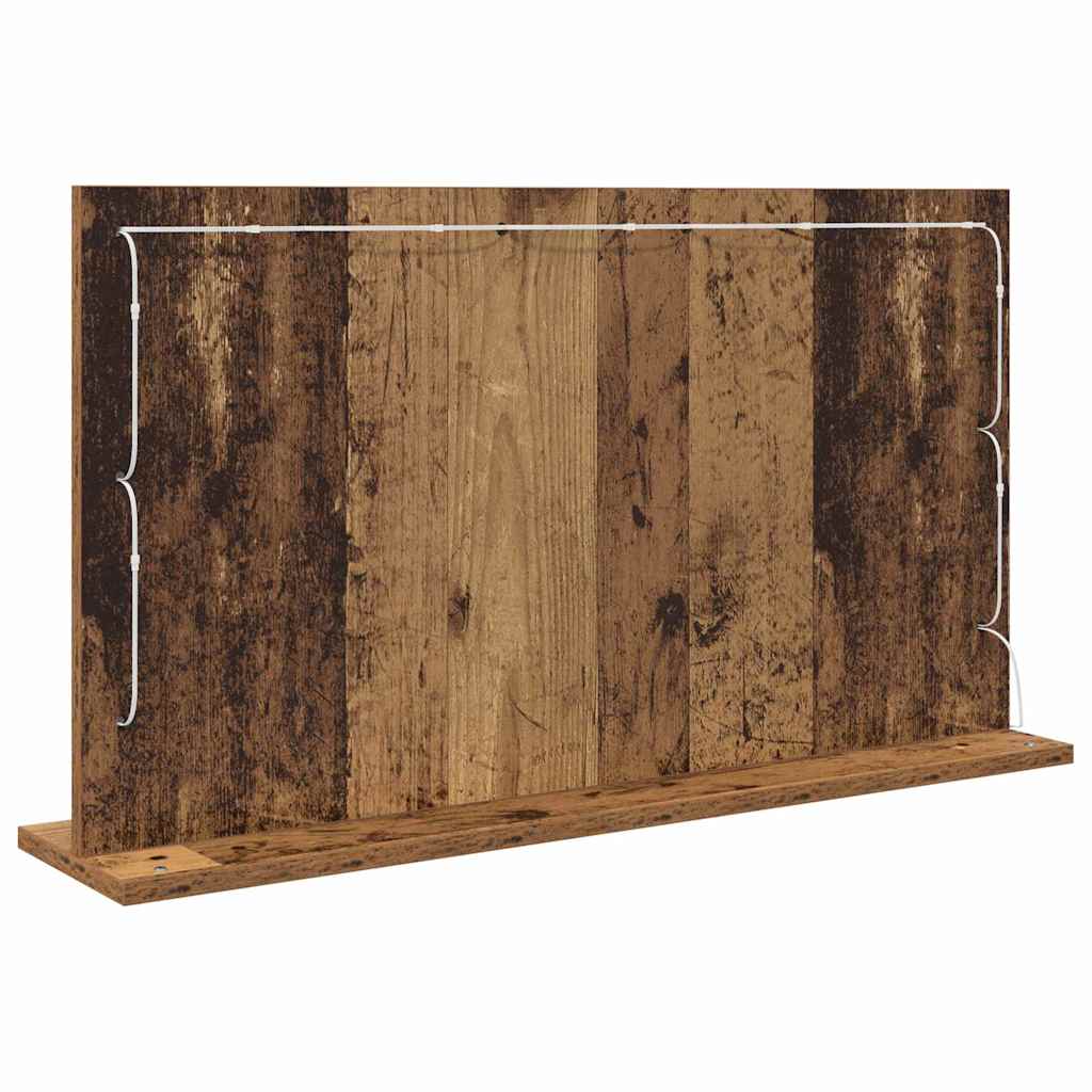 Waschtischspiegel Rechtwinklig Altholz 80 x 45 x 18 cm