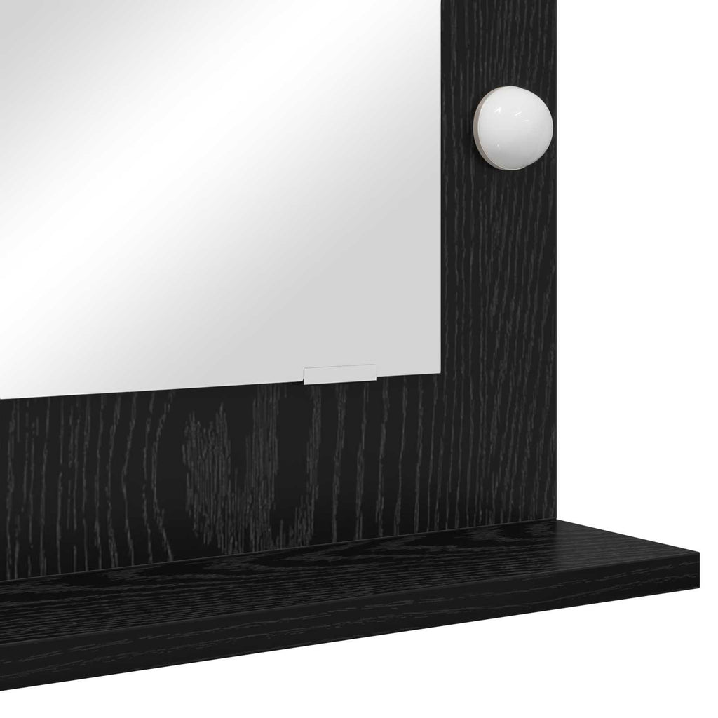 Waschtischspiegel Schwarz Eichen-Optik 70 x 50 x 18 cm