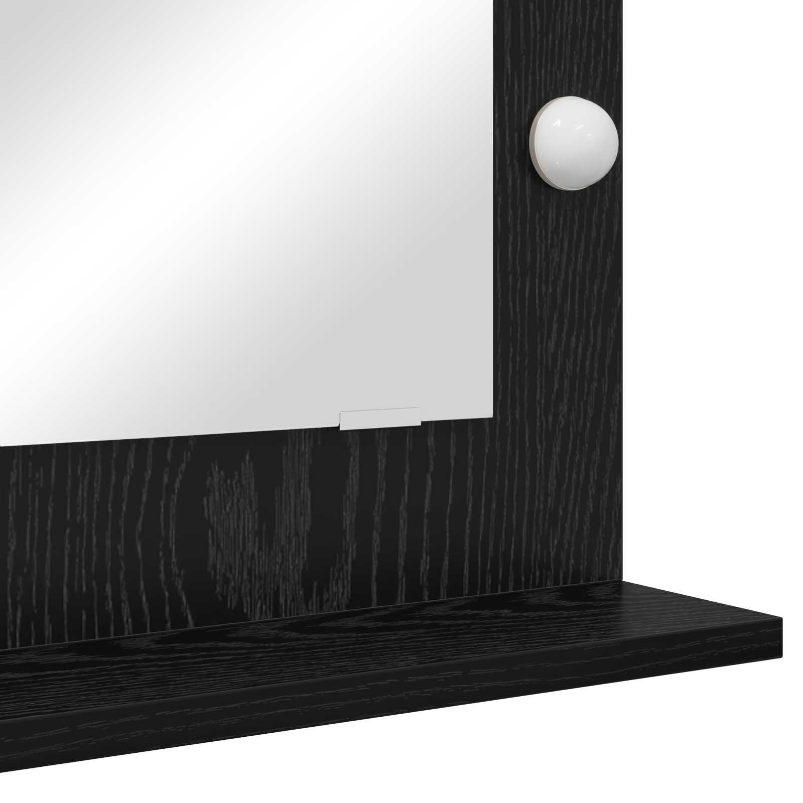 Waschtischspiegel Schwarz Eichen-Optik 70 x 50 x 18 cm