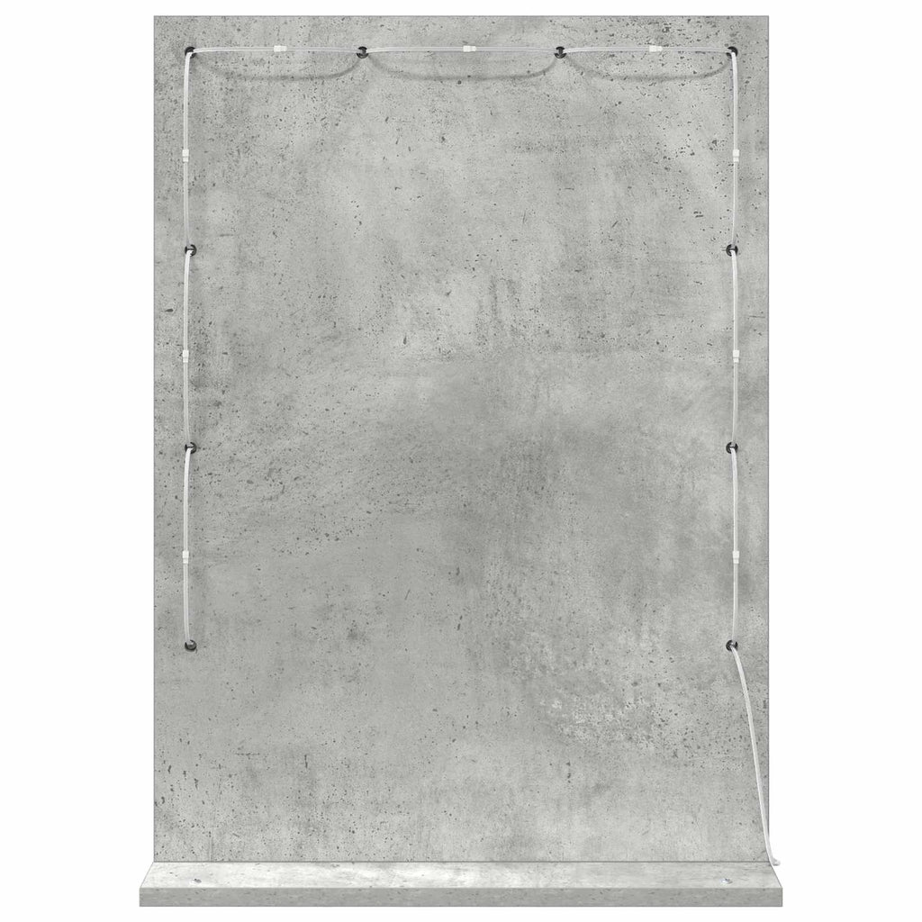 Waschtischspiegel Rechtwinklig Beton Grau 70 x 50 x 18 cm