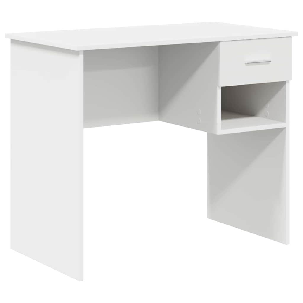 Schreibtisch mit Schubladen Weiß 90 x 49 x 75 cm Holzwerkstoff