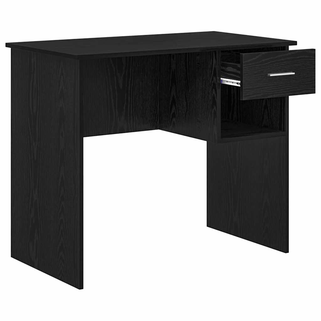 Schreibtisch Schwarz Eichen-Optik 90 x 49 x 75 cm Holzwerkstoff