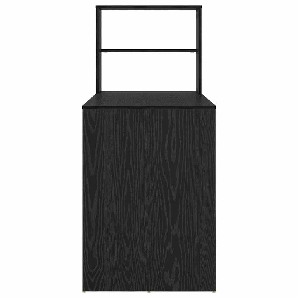 Schreibtisch mit Regal Schwarz Eichen-Optik 113 x 54 x 120 cm
