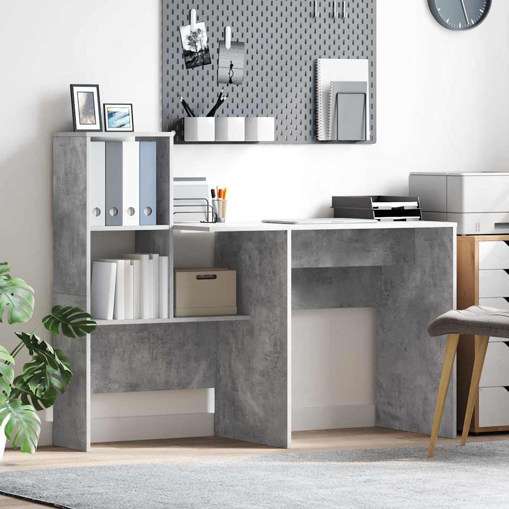 Schreibtisch Beton Grau 131,5 x 50 x 106,5 cm Holzwerkstoff